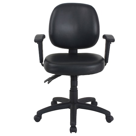Global Industrial Mid Back 24/7 Antimicrobial Task Chair, Vinyl, Black 695506